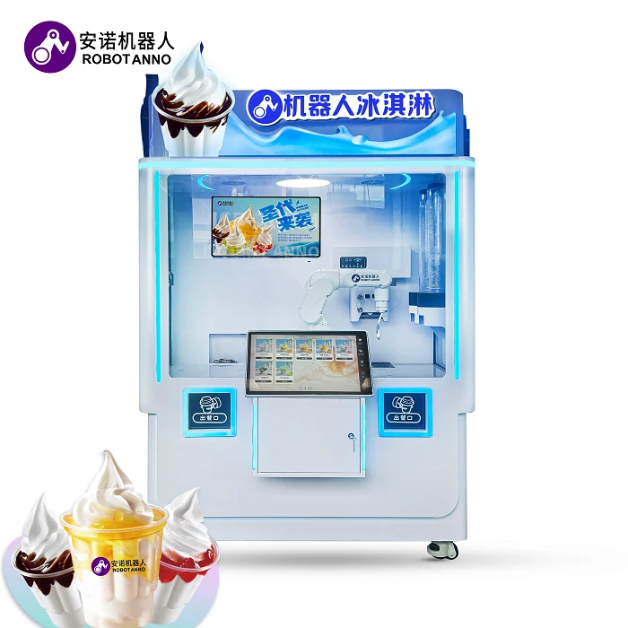 Máquina expendedora automática de helados con robot AI