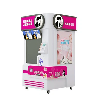 Máquina expendedora de bebidas con robot AI